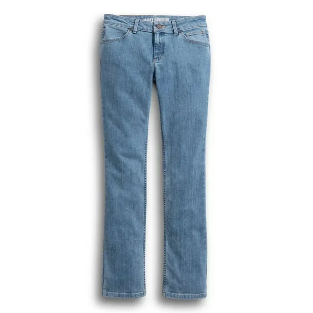 Harley Davidson- Women's Straight Leg Mid-Rise Jeans - Picture 2 of 6